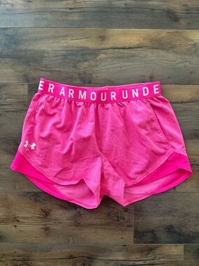 Under Armour Pink Running Shorts HeatGear Athletic Gym Small